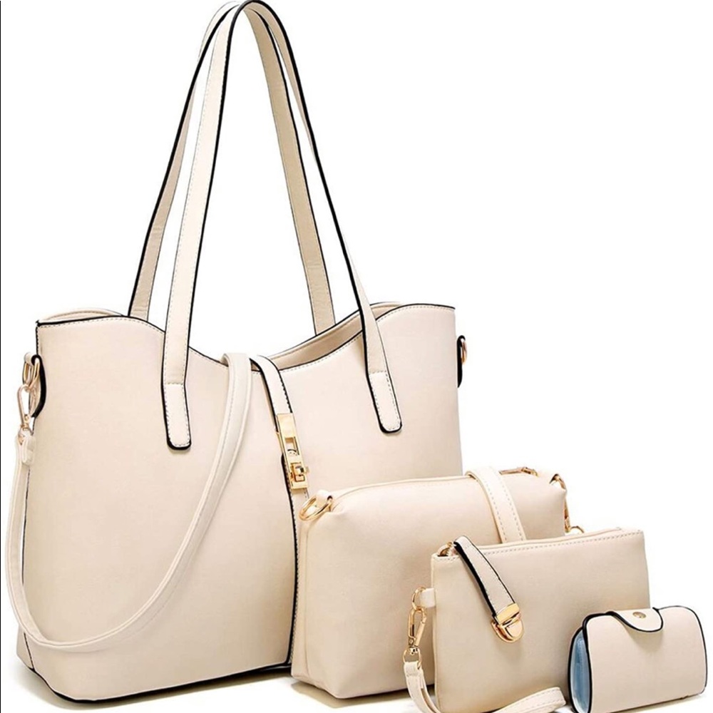 4pcs set tote Leather Handbag